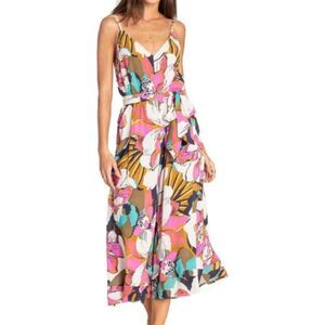 Billabong Shake It Again Wide Leg Jumpsuit - Boho Floral Mixed Print - Women's S